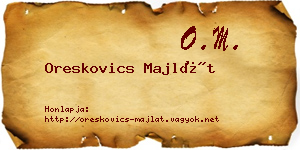 Oreskovics Majlát névjegykártya